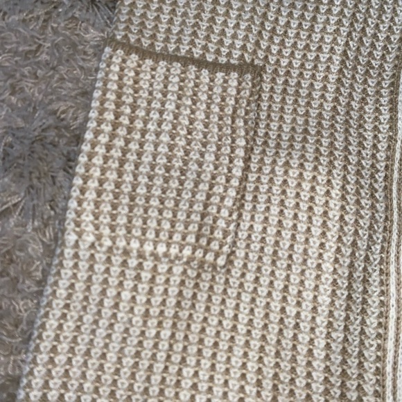 Fortune & Ivy Women L Striped Pockets Grunge Grandma Crochet Style Open Cardigan - Picture 5 of 7